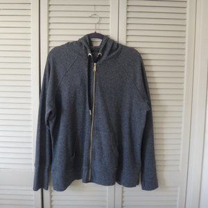 Calvin Klein Grey Zip-Up Sweater, Hooded Size 2 X NEW